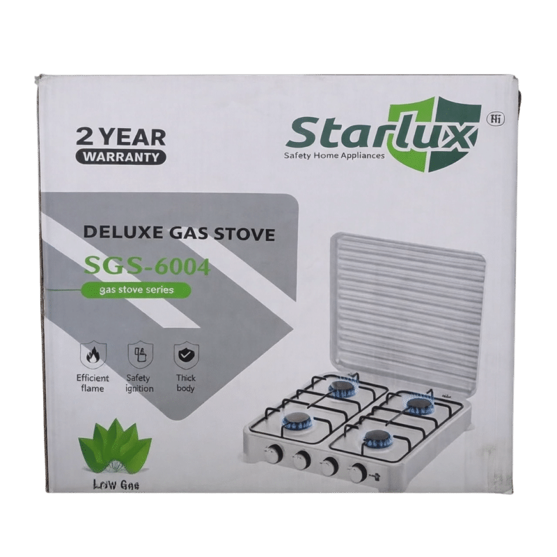 This Starlux SGS-6004 gas hob features four burners