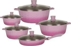 unique 12pcs pot set fry pan+2pcs silicon