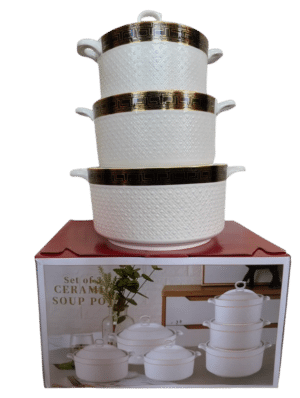 ceramic soup pot set 3-piece