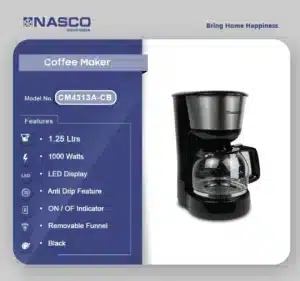 NASCO CM4313A-CB 1.25L Drip Coffee Maker