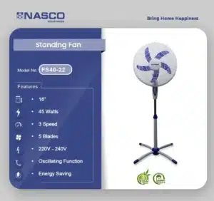 NASCO FS40-5 16-Inch Standing Fan