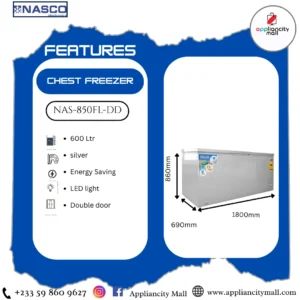 NASCO NAS-850FL-DD 600L Refrigerator