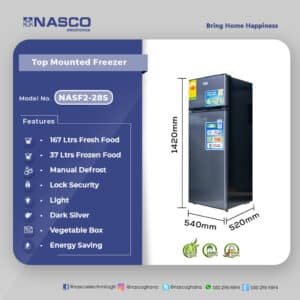 NASCO NASF2-28S 204L Double Door Refrigerator